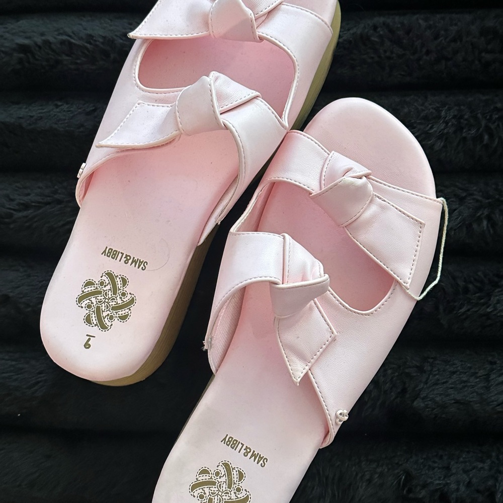 Sam & Libby Pink Bow Sandals
